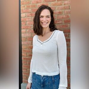 Free People Only You Long Sleeve Top Size Large